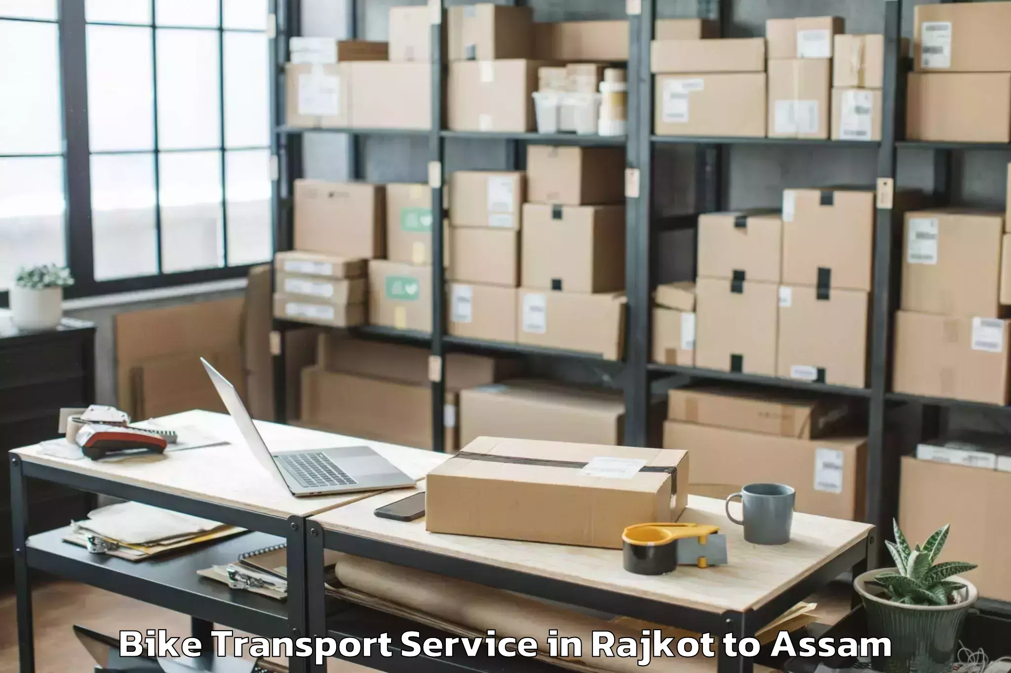 Leading Rajkot to Tezpur Bike Transport Provider